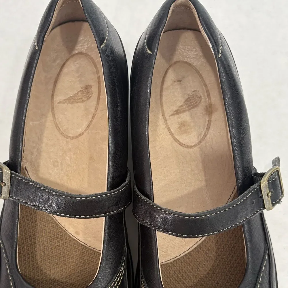 Red Wing Black Leather Mary Jane Shoes Womens Size 8 Slip On Buckle Loafer - Picture 10 of 11